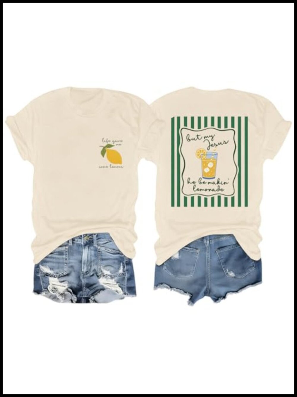 BINTEHGS Jesus Christian T Shirt My Jesus Be Making Lemonade Fruit Graphic Tee